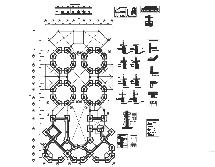 Foundation section detail and beam, column section detail dwg file
