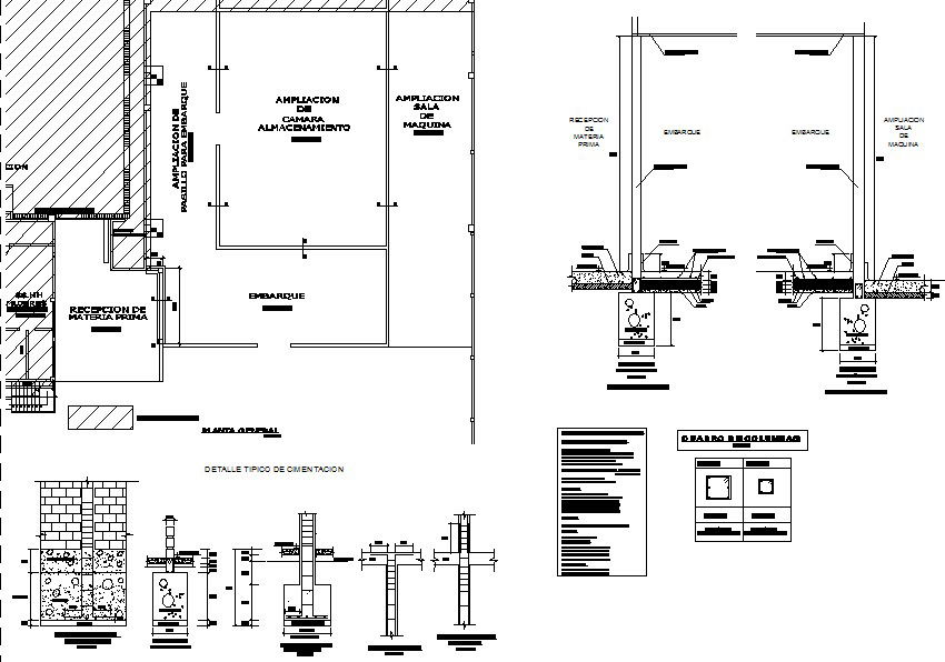 Foundation section detail dwg file