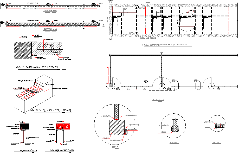 Foundation section plan detail dwg file