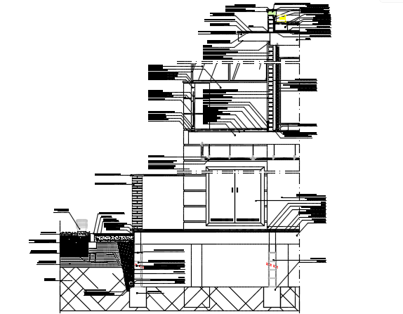 Foundation to wall section detail dwg file