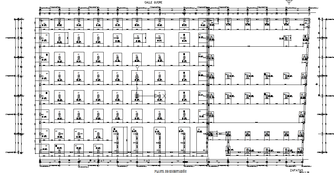 Foundation working plan detail dwg file