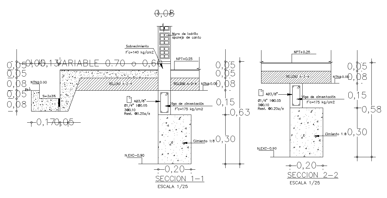 Foundation Beam CAD Drawing Download Free DWG File