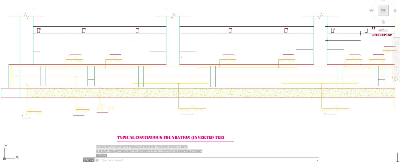 Foundation Continuous Footing Cad File