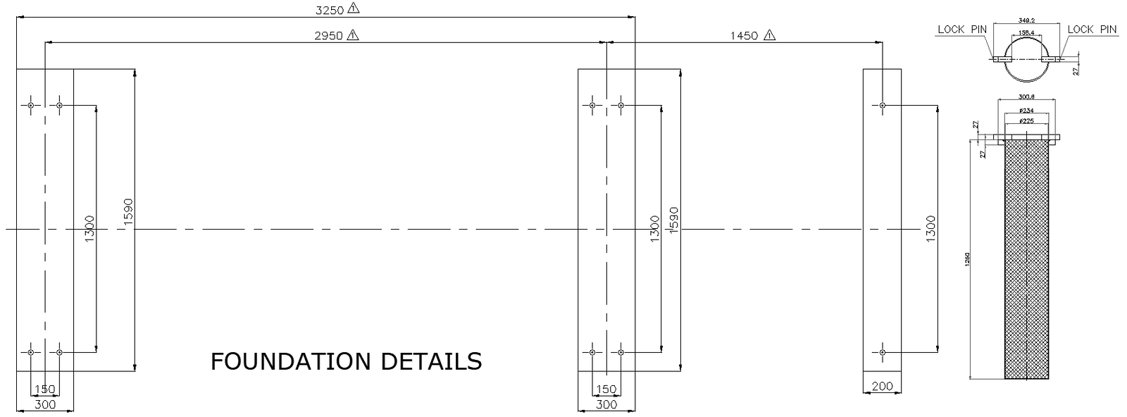 Foundation Detail of Vaccum Dryer DWG AutoCAD file