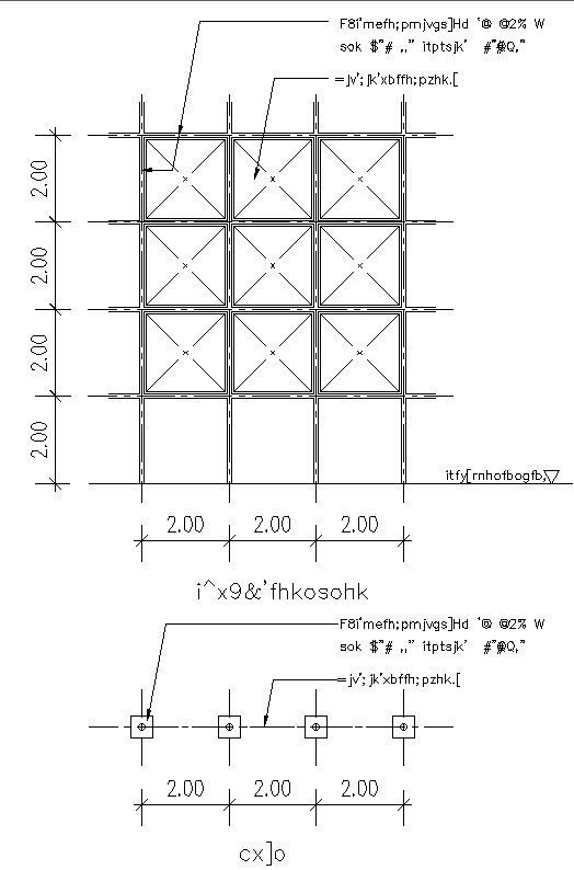 Foundation Framing plan in AutoCAD, dwg file.