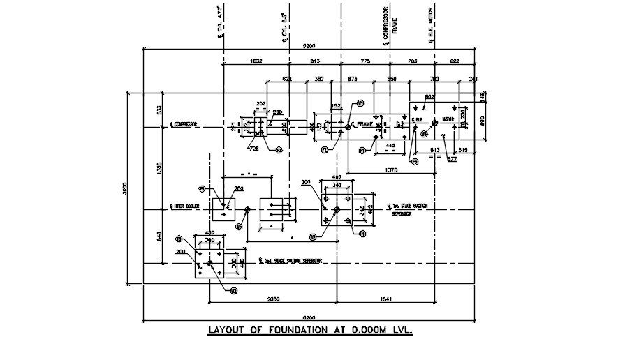 Foundation Layout typical section detail is provided in this AutoCAD drawing file. Download this 2d Autocad drawing file.