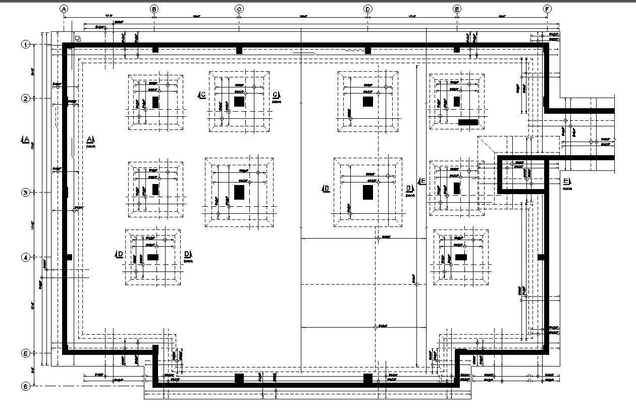 Structural DWG File of Foundation Layout for Engineer