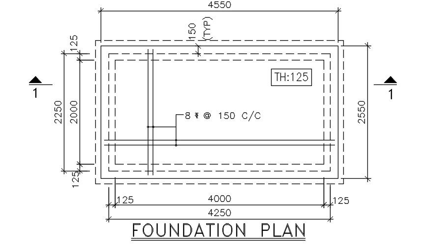 Foundation Plan Free Download Section Drawing DWG file