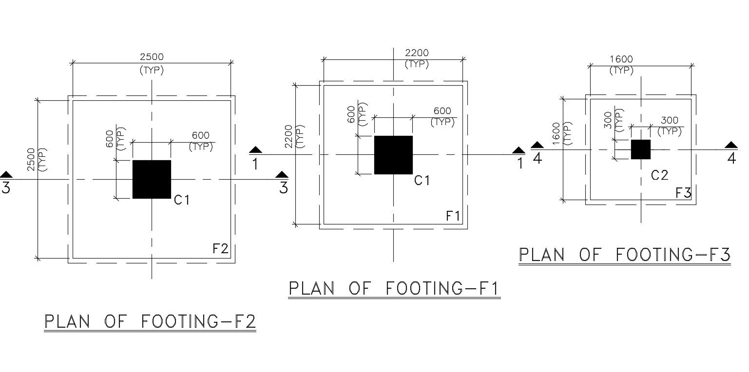 Foundation Top View Plan Free Download CAD Drawing DWG File