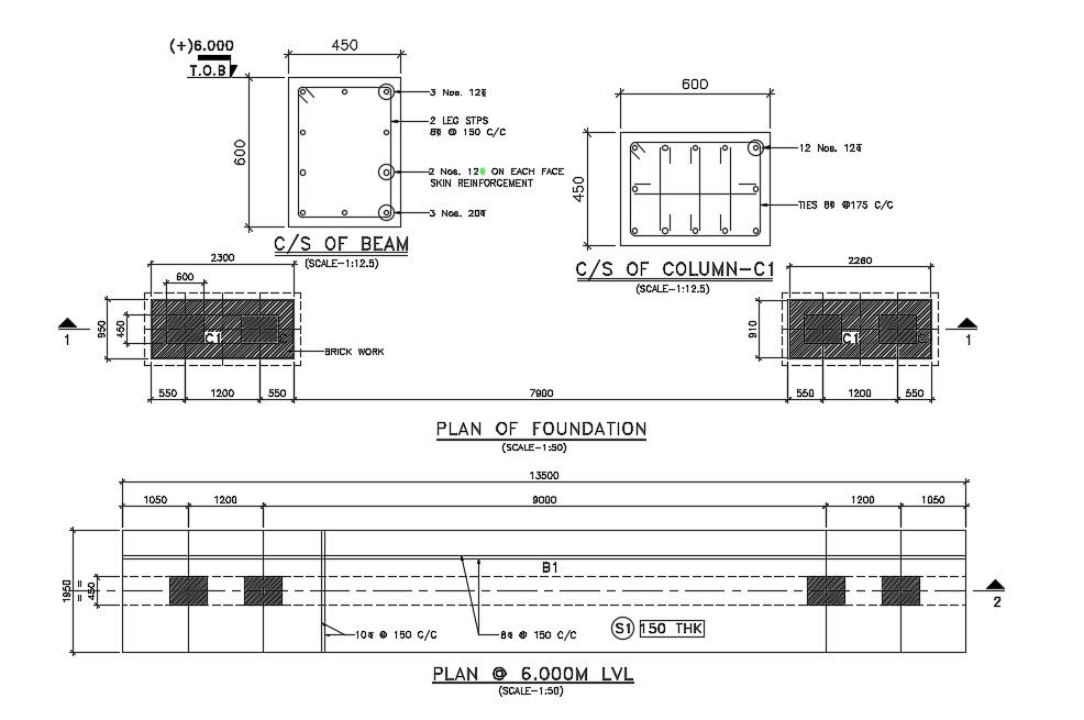 Foundation detail. Download cad free dwg file | CADBULL