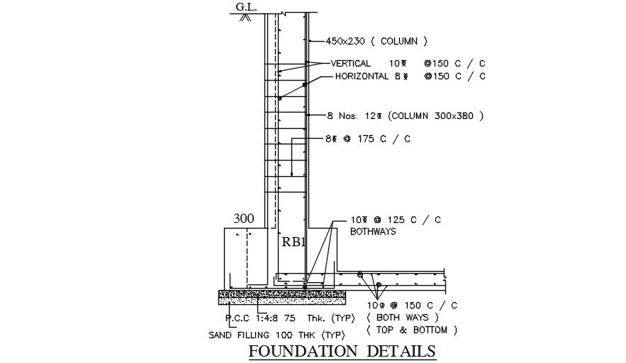 Foundation detail file. Download autocad DWG file | CADBULL
