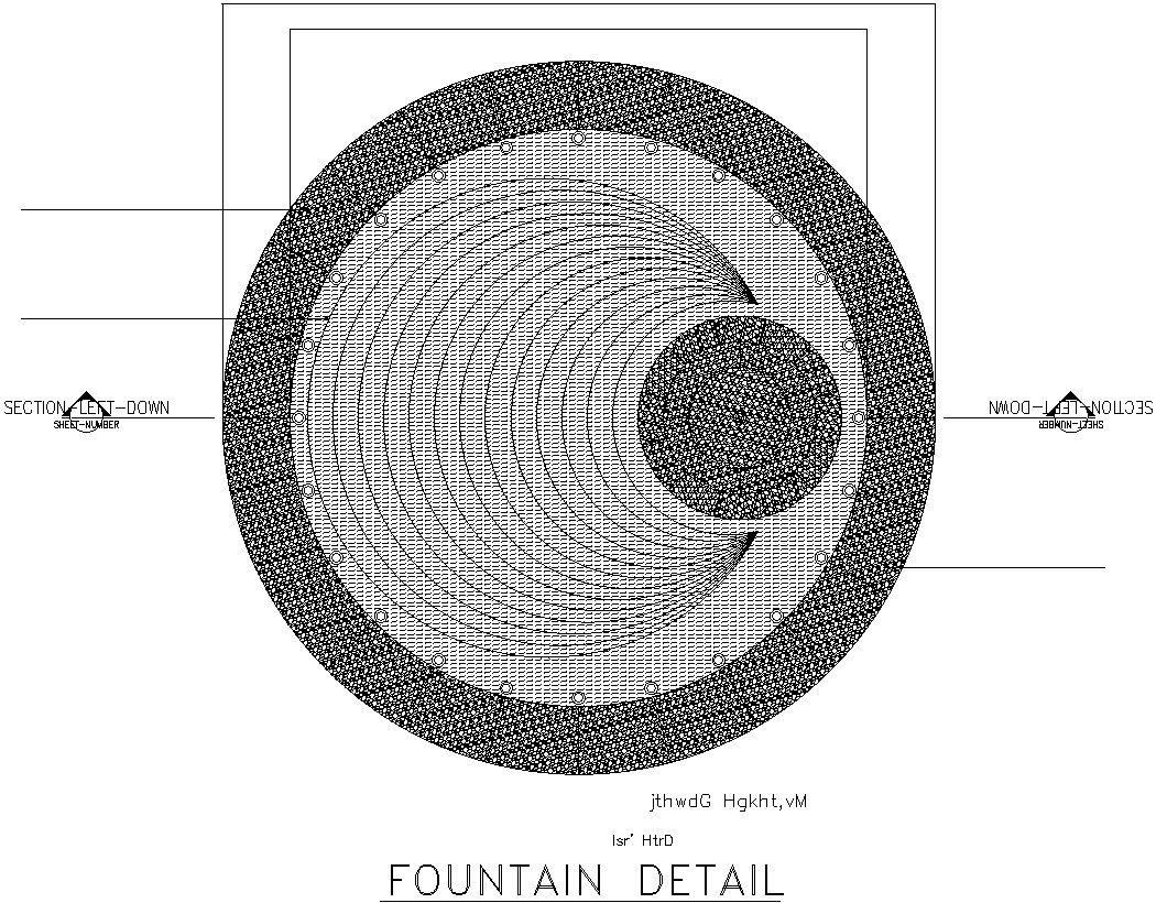 Foundation detail in AutoCAD drawing, CAD file, dwg file