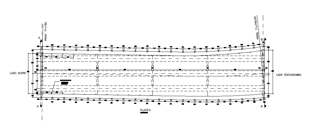 Foundation detail of the structure plan has been given in this Autocad drawing file. Download now.