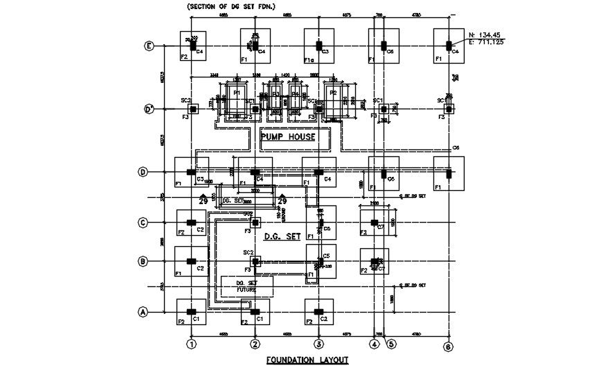 Foundation layout detail. Download autocad DWG file | CADBULL