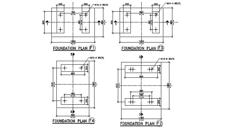 Foundation plan drawing.Download autocad dwg file | CADBULL