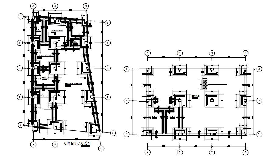 Foundation plan of the house in AutoCAD 2D drawing, CAD file, dwg file