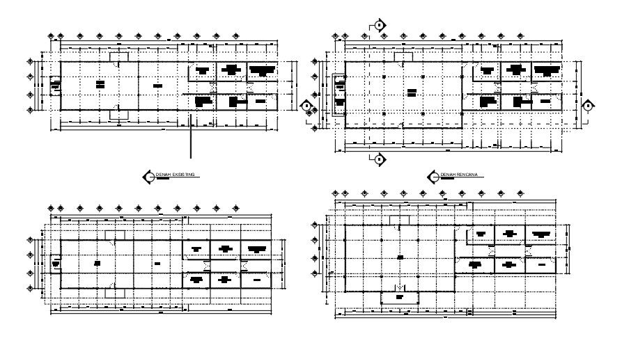 Foundation plan of two different sites.