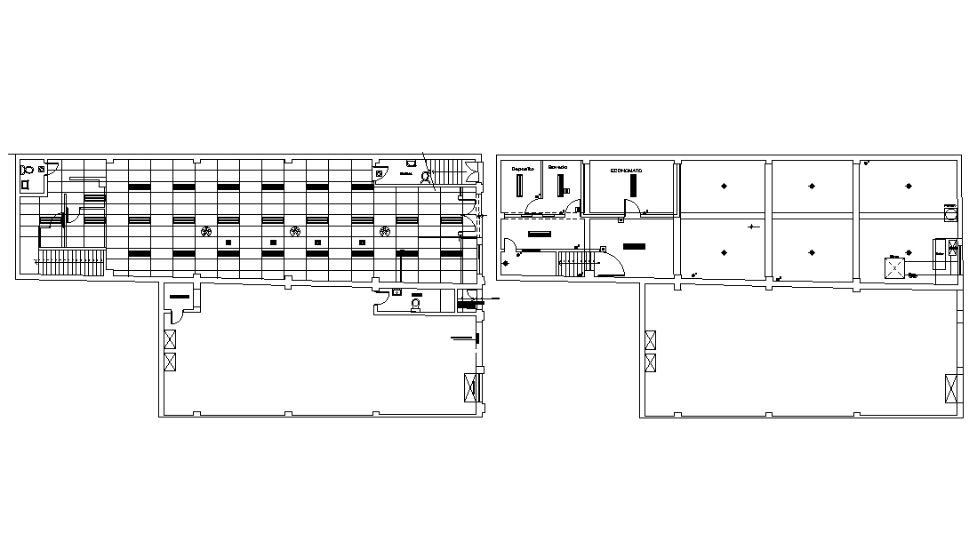Foundation section view of 8x25m office plan is given in this Autocad drawing file. Download now.