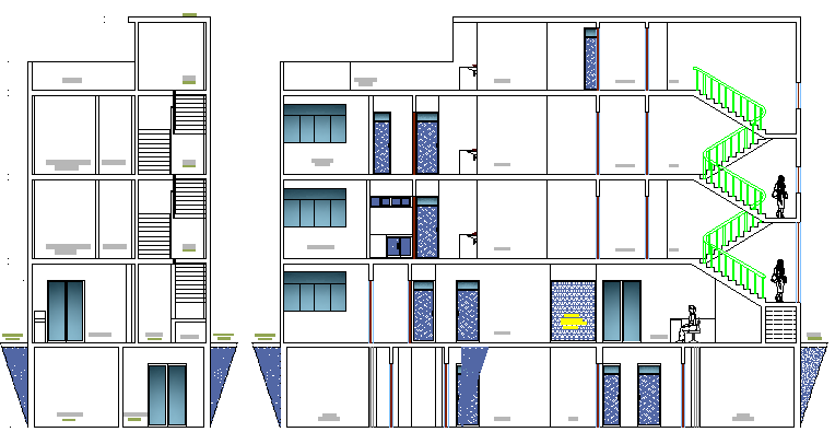 Four Flooring Medical Center Architecture Section Details dwg file