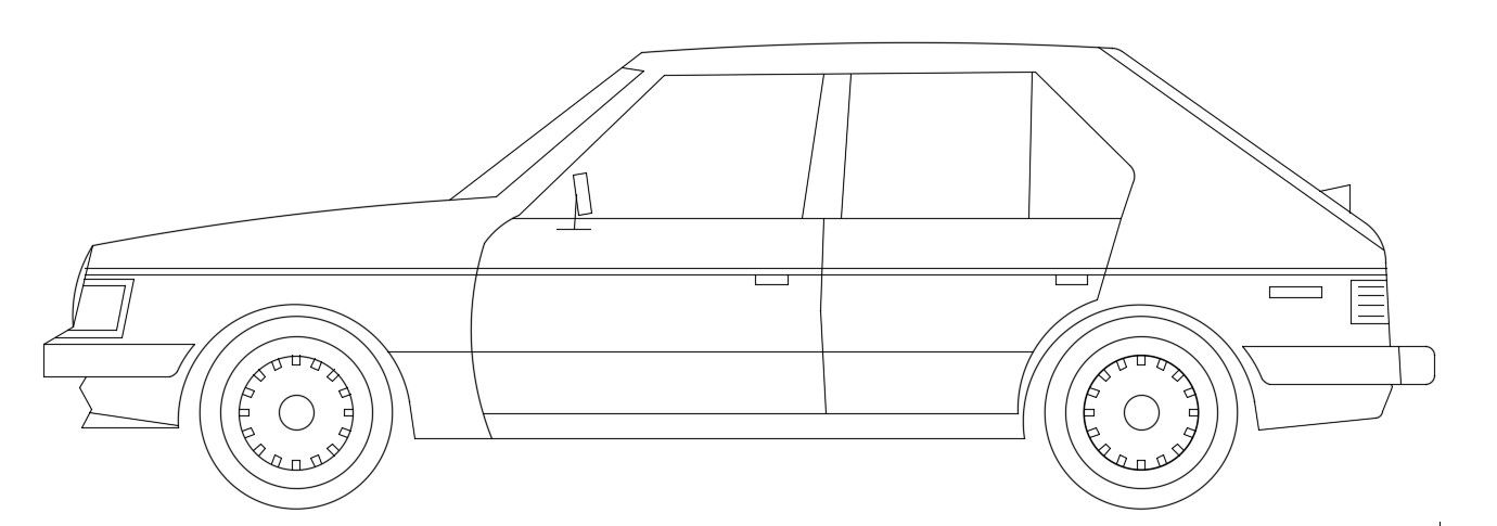 Four Wheeler Car Design 2d AutoCAD Vehicle Blocks Free Download