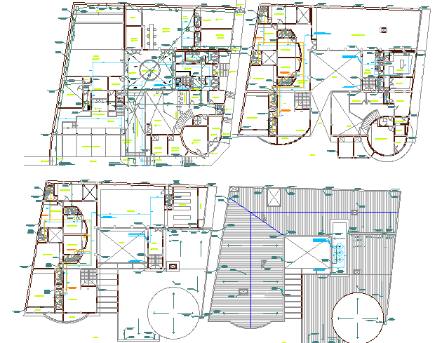 Four story shopping mall sanitary installation details of all floors dwg file