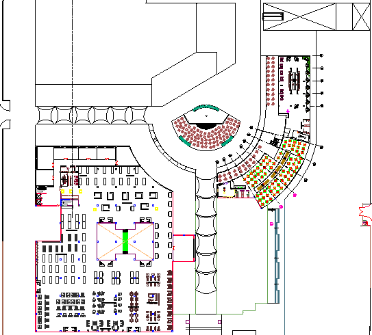 Fourth floor layout plan details of shopping mall dwg file