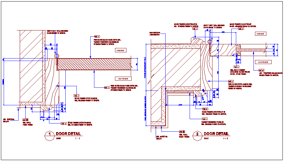 Frame design view with door