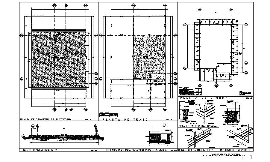 Framing plan and cover plan and structure details of house dwg file