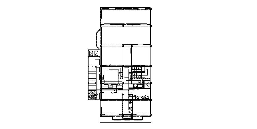 Framing plan and sanitary installation details of house floor dwg file