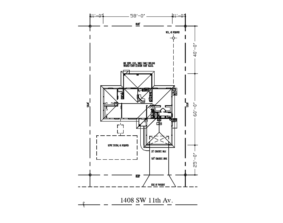 Framing plan details of single family house dwg file