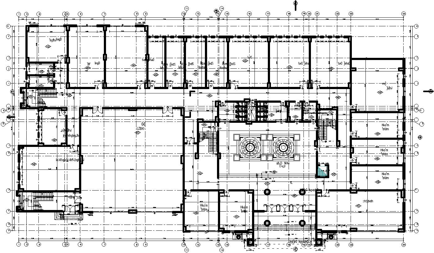 Framing Plan Of ground floor of a Educational Institute.