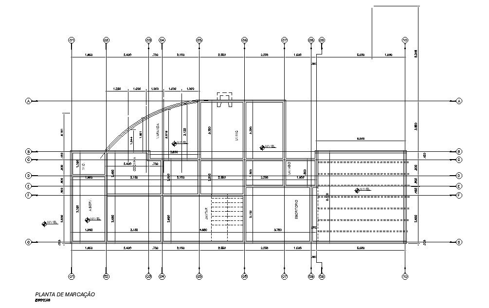 Framing and Marking plan of a house.