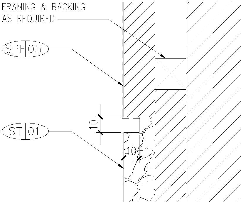 Framing and backing details of furniture.