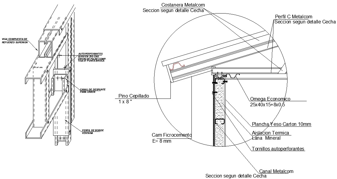 Framing detail section DWG AutoCAD file