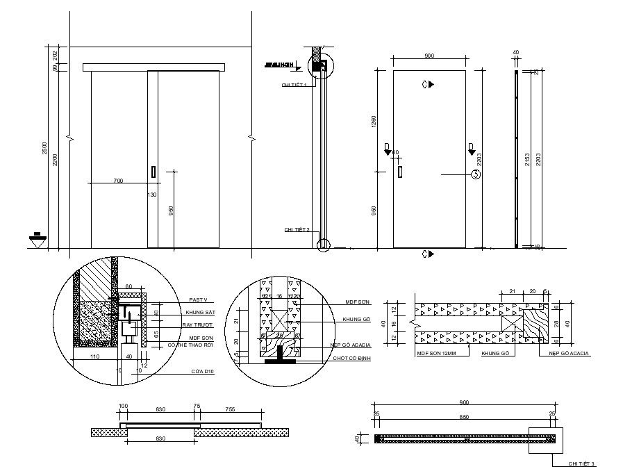 Free Door Fixing Detail DWG File