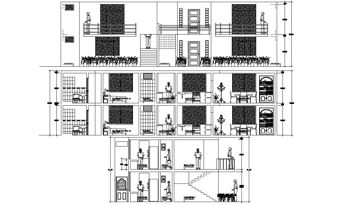 Free Download Apartment Elevation and Section Design