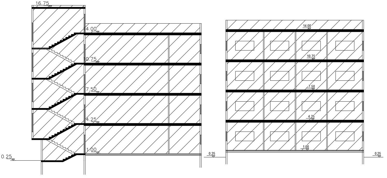 Free Download Apartment Section Drawing DWG File