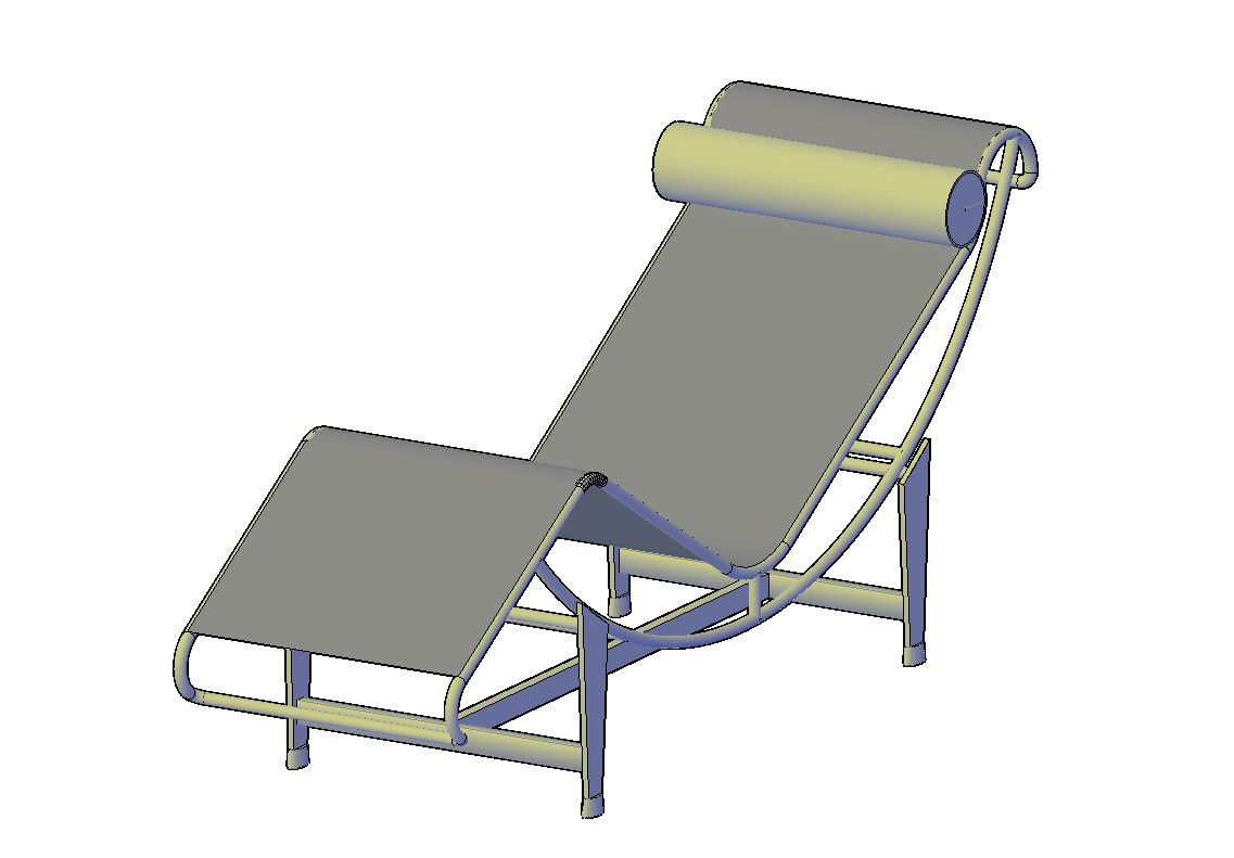 Free Download Best 3d Cad Drawing Of Rest Chair With Basic Rendered Autocad File