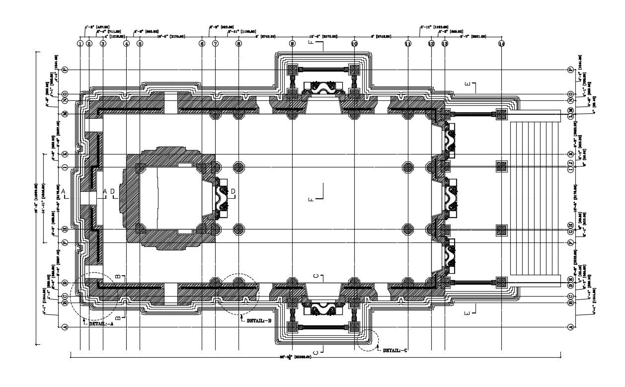 Free Download Building terrace floor plans AutoCAD File