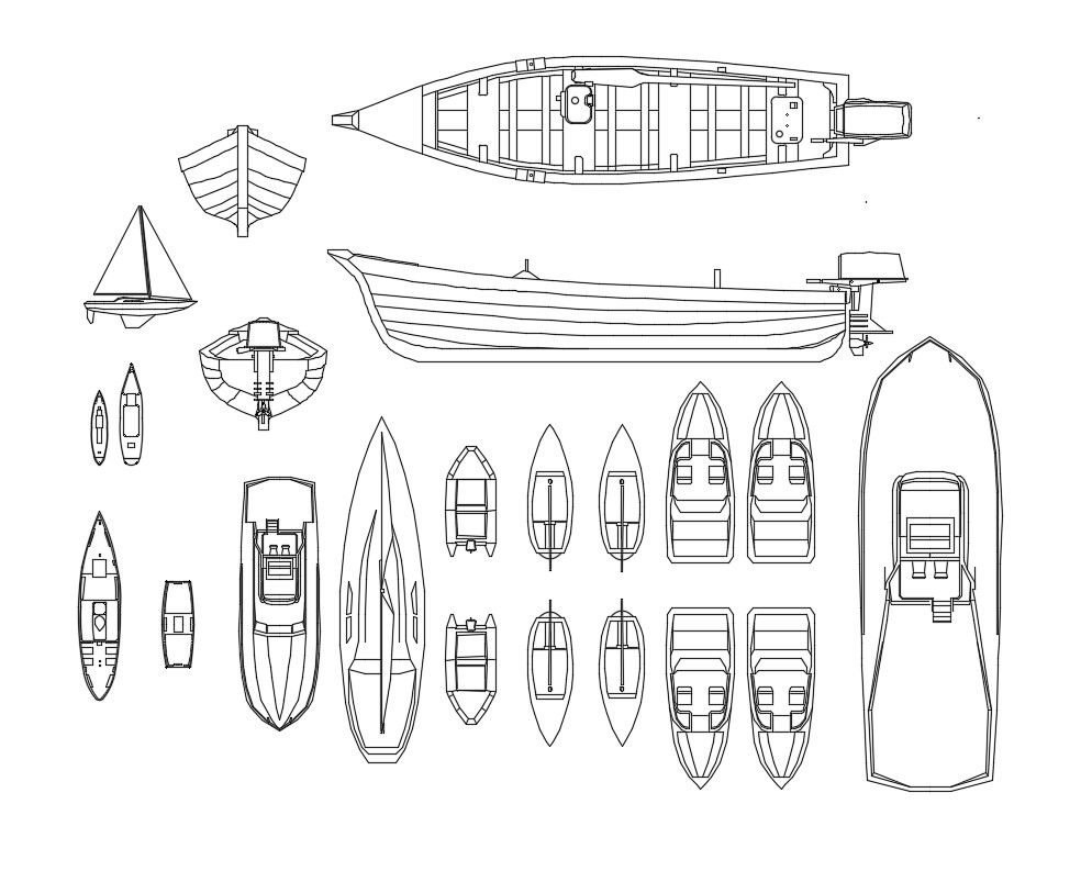 Free Download CAD Drawing Of Many Ships AutoCAD File