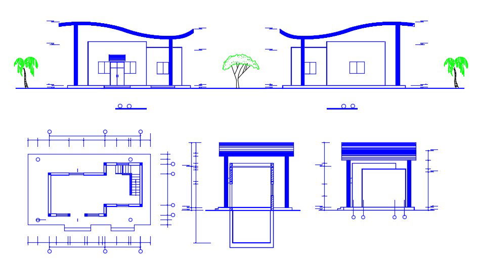 Free Download Clubhouse Building Plans And Elevation DWG File