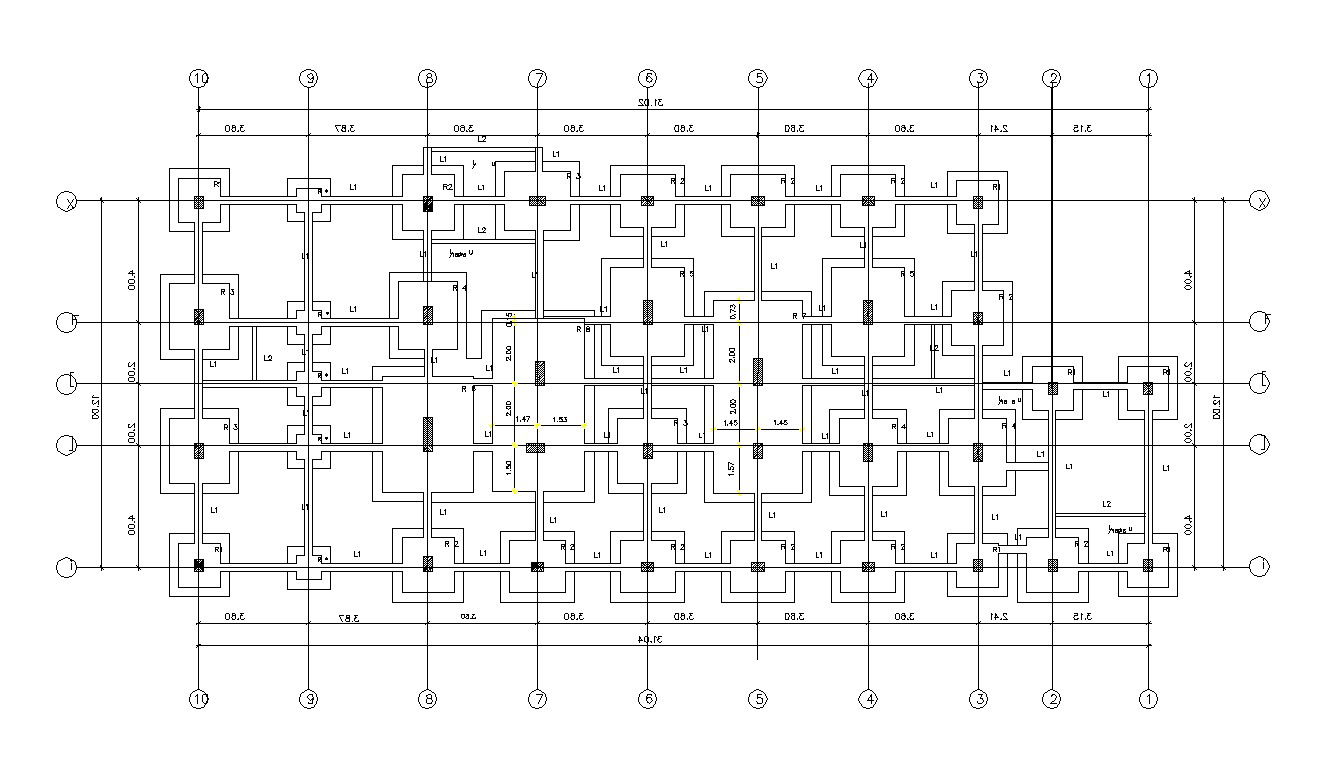 Free Download Column Footing Design DWG File