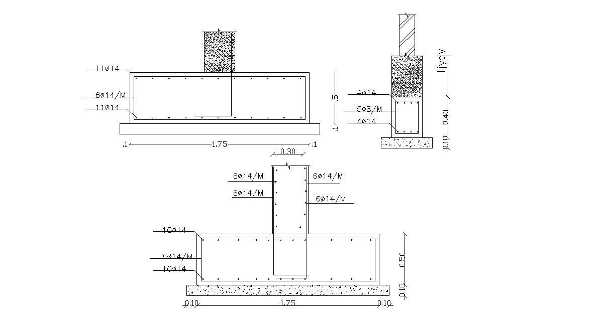 Free Download Column Foundation Design DWG Drawing