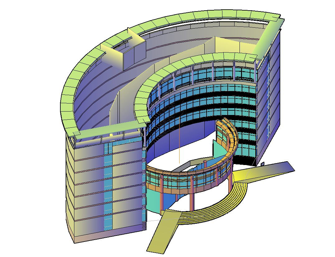 Commercial Building 3D AutoCAD Structural Layout Drawing files
