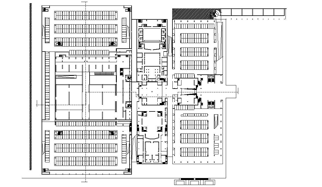 Free Download Commercial Parking Layout Plan With Building AutoCAD File