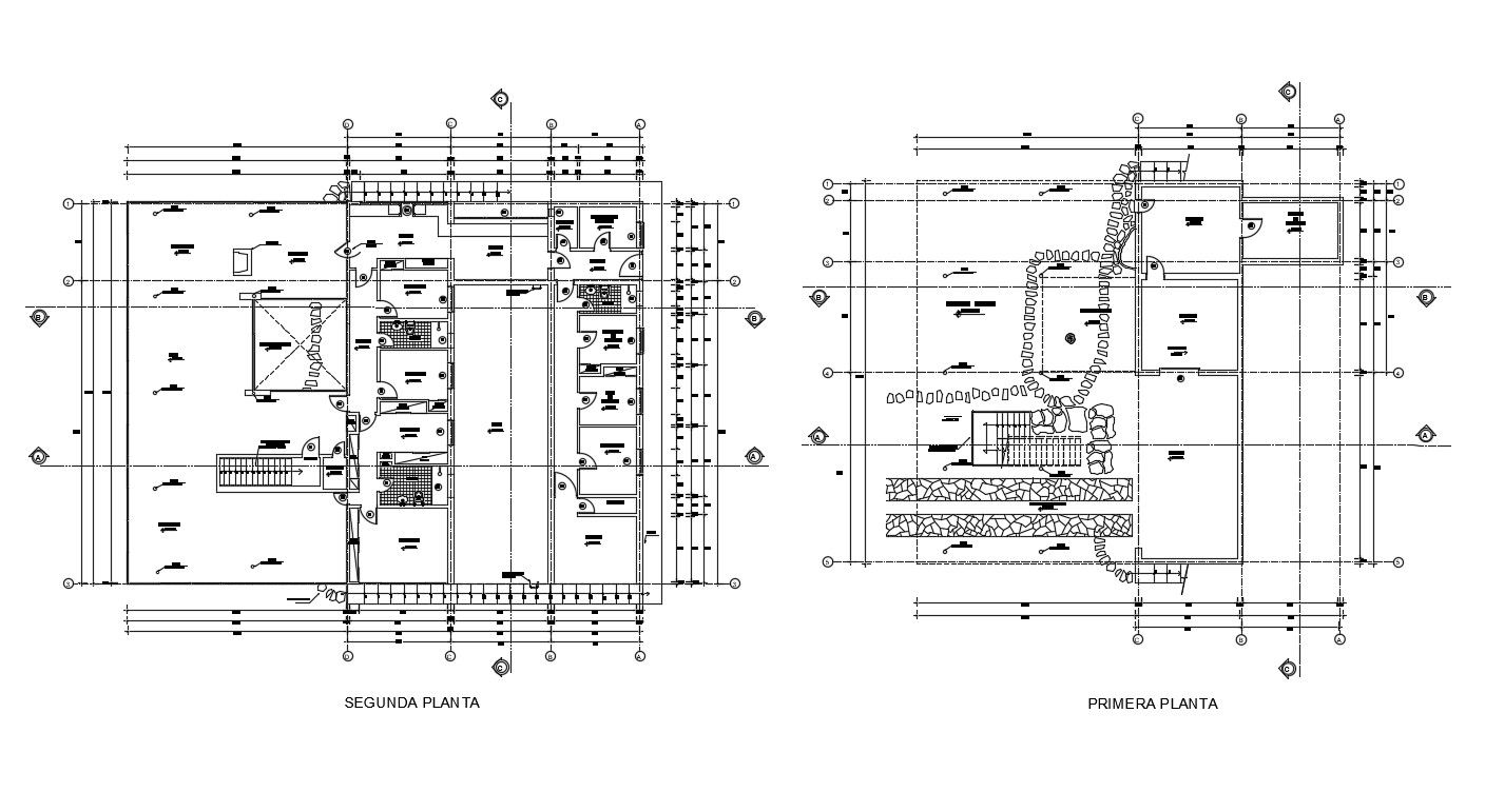 Free Download DWG Drawing Residential Building Floor Plan AutoCAD File