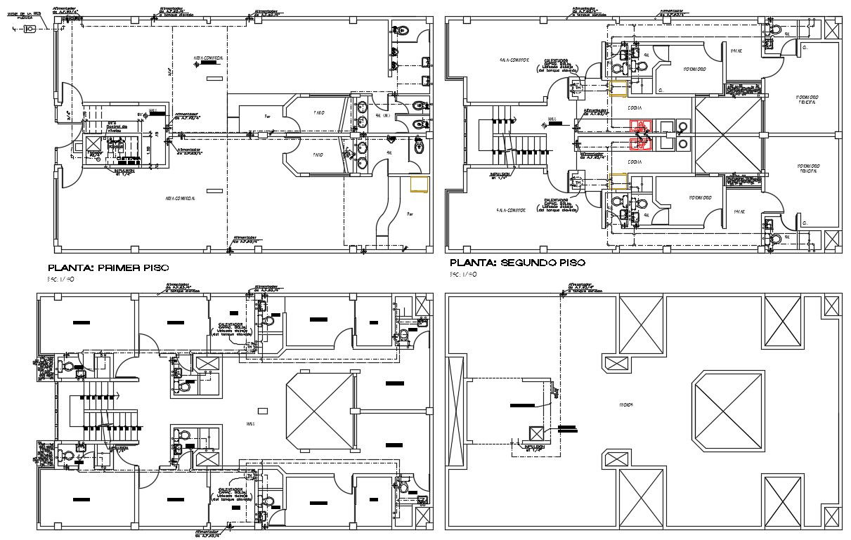 Free Download Different Types Of Floors Plan With Plumbing Design AutoCAD File