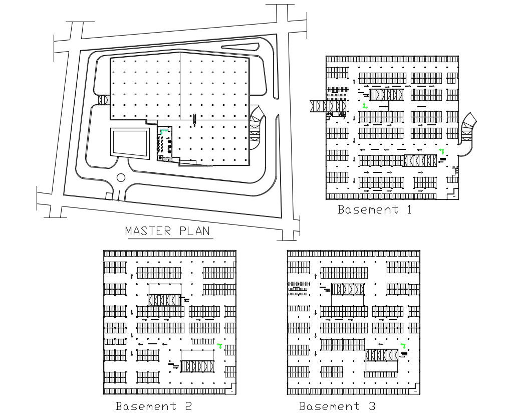 Free Download Get A Fabulous Commercial Basement Parking Layout Plan AutoCAD File