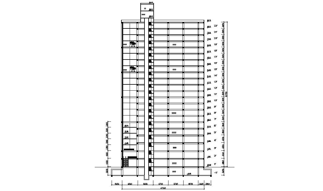 Free Download High Rise Building Section AutoCAD Drawing