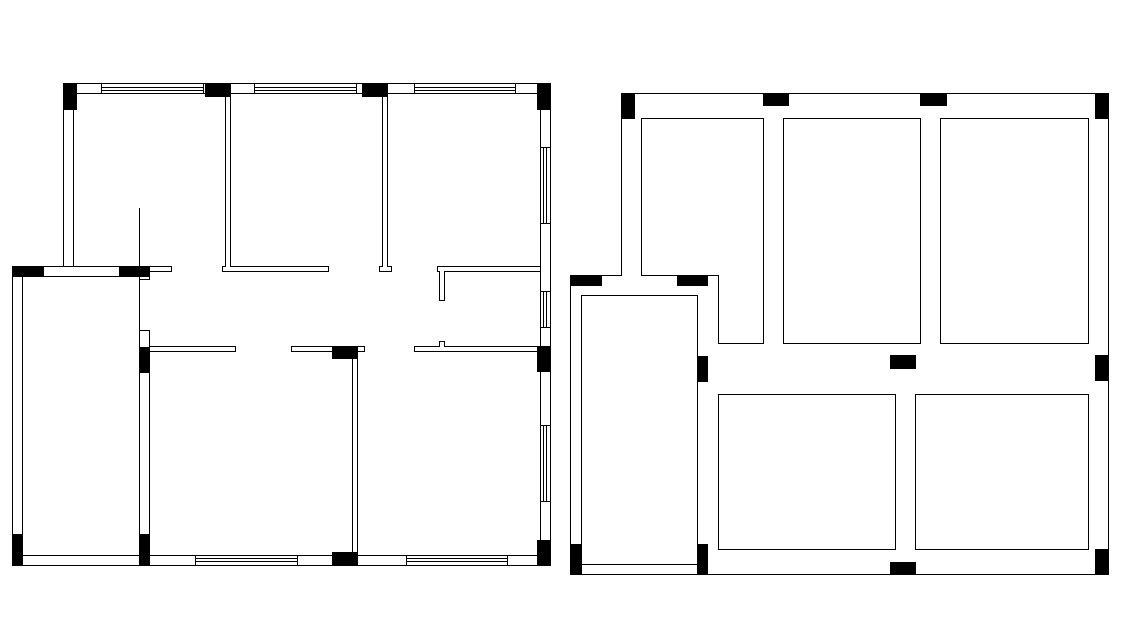 Free Download House Column Layout Plan DWG File